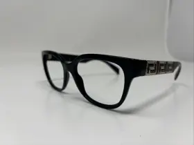 A2319 Versace 3338 Mod. Gb1 54/18 140 Shiny Black Full Rim Eyeglasses