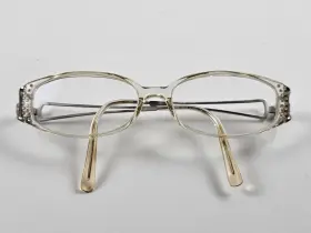 Versace 51-15-130 V82-h G51 Italy Silver Clear Eyeglasses Frames Only