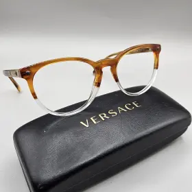 Versace 5117 Eyeglasses Mod. 3257 Black/havana Round Frame Italy 53 18 140