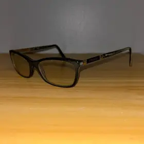 52o16 Versace Eyeglasses Black/gold Wayfarer Frame Only Italy Mod. 3186 Gb1
