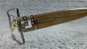 Mod.1048-b Versace Versace- 1013 Eyeglass Glittery Amber Gold Full Rim Frames 54-18-135