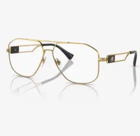 59-13-145 Versace Mod.1287 Eyeglasses Frames 1002 Gold Black Aviator Full Rim