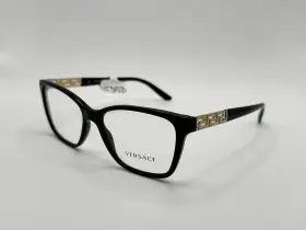 Mod.3192-b Versace New Gb1 Gloss Black/gold Eyeglasses Frames 54-16-140 Italy