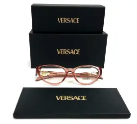Mod.3372-u Versace Eyeglasses Frames 5322 Transparent Pink Cat Eye 52-17-140