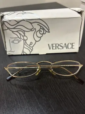 Ve1163m1252 Versace Ve 1163m 1252 Unisex Rectangle Eyeglasses - Pale Gold