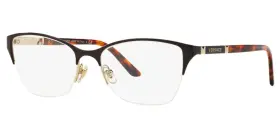 Ve1218 Versace New Ve 1218 1344 53mm Brown Gold Half-rim Eyeglasses Frames Italy