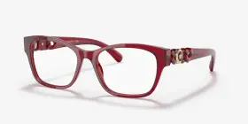 Ve3306f-388-54 Versace Eyeglasses Ve3306f 388 54mm Transparent Red / Demo Lens