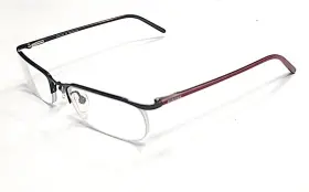 7041 Versus By Versace Thin Black Red Metal Rectangle Eyeglasses Frame 51-18 140