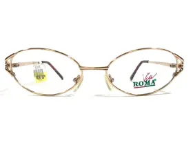 50-15-135 Via Roma Vr524-gld Vr524 Gld Eyeglasses Frames Gold Round Oval Full Wire Rim