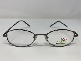 49-18-140 Via Roma Vr526 Gun Gunmetal Metal Full Rim Eyeglasses Frame 760 49-18-140 Via Roma Vr526 Gun Gunmetal Metal Full Rim Eyeglasses Frame 760