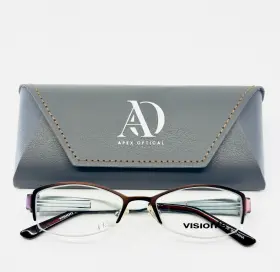 50-18-135 Visions Vi198 New C02 Brown Mint Unisex Oval Half Rim Eyeglasses B 29