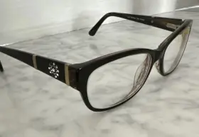 53-134-36 Vista Glamour Eyeglasses Frames 0881 Black Brown Rectangular Full Rim
