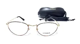 50-20-135 Vogue 053672597103 Vo 4084 5078 Havana Gold Round Metal Rx Eyeglasses Mm With Case New