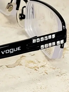 52-17-135 Vogue Vo3694 Vo 3694 352 Eyeglasses Frame Half Rim Black Polish Spring Hinges