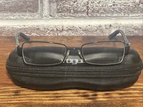 51-17-135 Vogue Vo3748 Eyeglasses Frames 352 Black Rectangular Gold Lettering