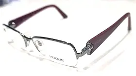 Vo3864b Vogue 548 Gunmetal Purple Rectangle Half Rim Eyeglasses 53-18 135 W Case