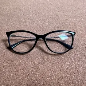 Vo5239 Vogue Eyewear Cat Eye Glasses In Dark Green Evergreen And Silver