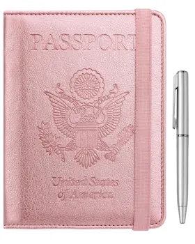 Passport-1 Walnew Passport Holder For Travel Rfid 4.2 X 5.6 0.47 Inches A-rosegold