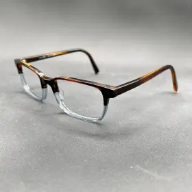 0638-110925-14.98 Warby Parker Crane 325 Eyeglasses Frame Brown And Blue 52-18-145 Used