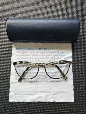 9447-052425-18.95 Warby Parker Louise W 189 Eyeglasses Frame Birch Tortoise 55-16-140