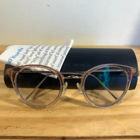 50-22-140 Warby Parker W-4709 Faye W 4709 Eyeglass Frames Rose Pink Gold With Case Cats