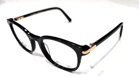 W3100 Warby Parker Durand Black Gold Round Eyeglasses Frame Only 50-20 135 Read