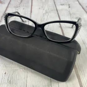 53-15-140 Wittnaruer 748474318572 Wittnauer Jules Eyeglasses Frame Black White Designer Optical