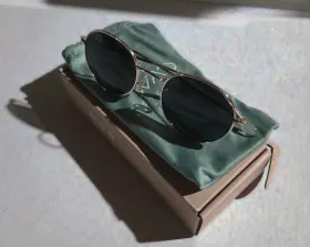 Ret090 Wmp Nevada Round Gold/black Polarized Sunglasses New In Box