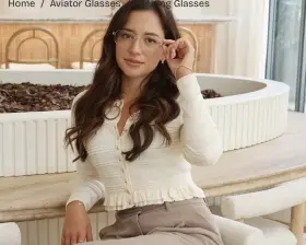 Jgm163771-02 Zeelool Women S Sterling Gold Aviator Metal Eyeglass Frame