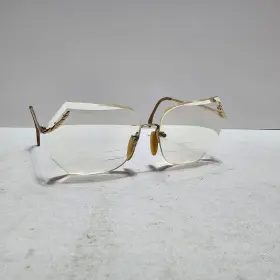 6482 Zeiss Vtg Large Ladies Rimless Reading Eyeglasses - Gold Frame W Germany