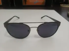 1128615 Zenni Sunglasses Silver Etched Metal Pattern Hinged Arms A59