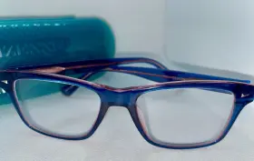 126016 Zenni Square Eyeglasses Optical Frames Glasses Midnight Blue With Case