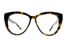 112025 Zenni Optical Brown Tortoise Oversized Cat Eye Glasses 56 16 135