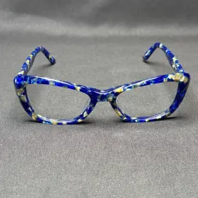 305226 Zenni Optical Blue Brown Cat-eye Tortoise Shell Glasses Frames Only Medium