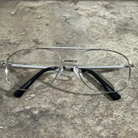 Zenni Optical 418911 Silver Metal Full Rim Flex Hinge Eyeglasses Frames 56-18-135-43mm