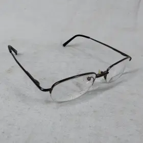 52-18-140 Zenni Optical 694015 Dark Grey Half-rim Semi-rimless Eyeglass Slick Metal Frames