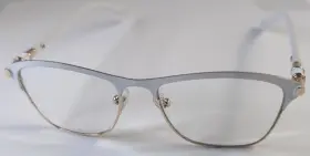 7822019 Zenni Optical Eyeglasses Frame Only Full Rim White And Gold Stems