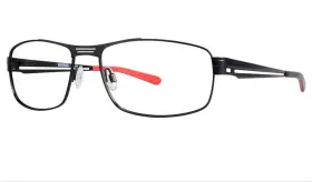 111m Zyloware Shaq - 021 150 Eyeglasses Frame Mens Gunmetal / Red Square 59-17