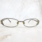 Easyclip Eyeglasses Frame EC107 010 Women's Satin Gold/brown Rectangle 49-16-135 Pre-owned. Price: $44.99.