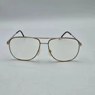 Vintage Safilo Elasta Eyeglasses Frames Only Aviator 58-16-145 Gold Dwight Dad Pre-owned. Price: $75.00.