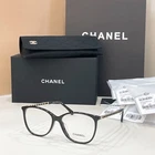 Chanel 3408 Black Square Frame Transparent Lenses 54 16-140 Women's Glasses New. Price: $235.00.