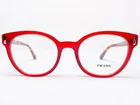 New Prada VPR06T ACB-1O1 Women's Eyeglasses Frames Transparent Red Square 52/20. Price: $219.99.