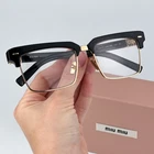 Miu Women Eyeglasses Black Clear Blue Light Square MU10ZS Runway 1AB08N New. Price: $381.26.