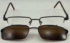 Easy Clip Brown Metal Frame Eyeglasses Ec 169 50 18/140 10 New. Price: $29.99.