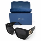 Gucci Women's Oversized Black & Gold Geometric Square Sunglasses *lightly Worn* Pre-owned. Price: $89.99.