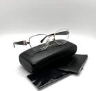 Versace 1246-B 1332 Women Eyeglasses 52-17-135 Black/pale Gold 100% Authentic New. Price: $155.00.