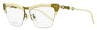 Gucci Bamboo Signature Eyeglasses GG0660O 002 Ivory/antique Gold 58MM New. Price: $159.00.