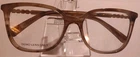 MJ07351 Rectangular Full Rim Eyeglass Frames 53-16-135 Women Gold W/pearl Accent New. Price: $17.99.