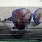 Christian Dior Sunglasses Blue Round Plastic Frames Gray Tinted Lenses W/ Case Pre-owned. Price: $52.99.