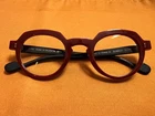 Anne & Valentin Django 9C09 Geometric Round Frame Burgundy Handmade France Used. Price: $139.10.